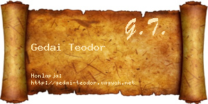 Gedai Teodor névjegykártya